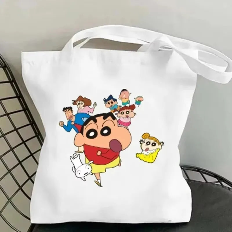 Bolso Tote Kawaii Crayon Shin-Chan – ¡Estilo Harajuku y Gran Capacidad!