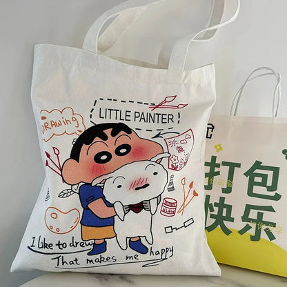 Bolso Tote Kawaii Crayon Shin-Chan – ¡Estilo Harajuku y Gran Capacidad!