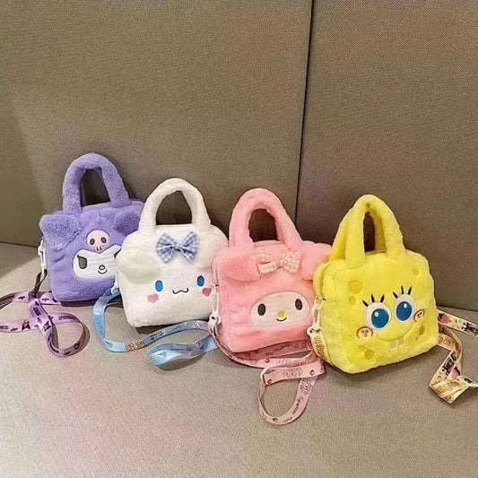 Bolso de Peluche Kawaii Sanrio – Kuromi, Cinnamoroll y My Melody