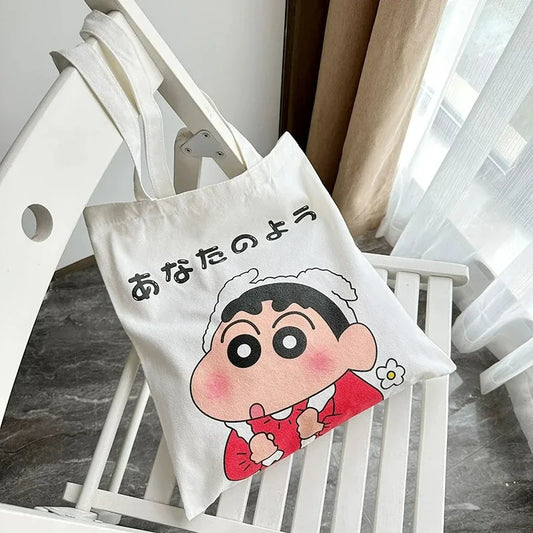 Bolso Tote Kawaii Crayon Shin-Chan – ¡Estilo Harajuku y Gran Capacidad!