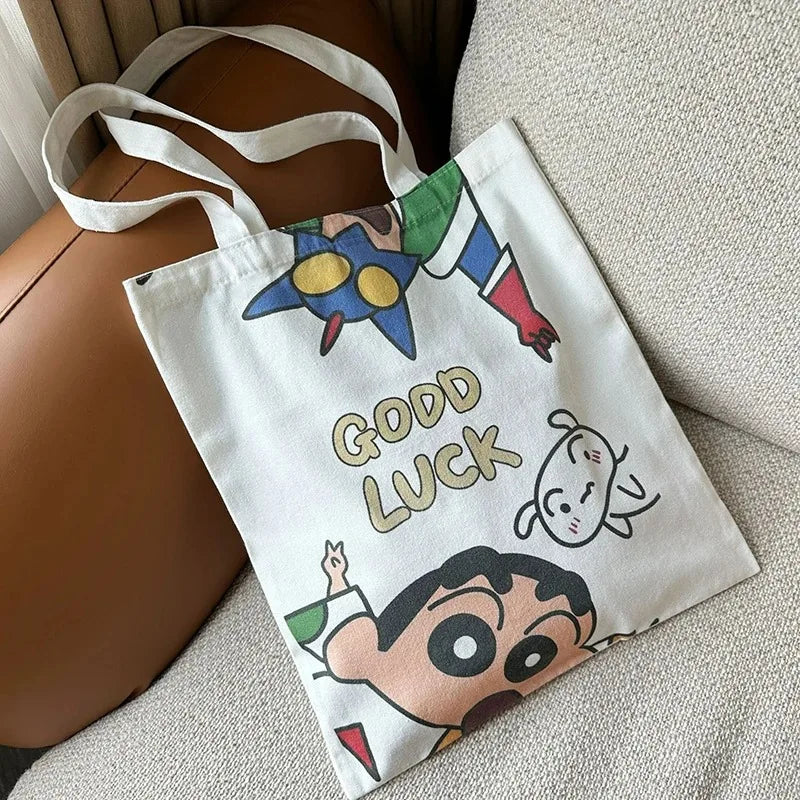 Bolso Tote Kawaii Crayon Shin-Chan – ¡Estilo Harajuku y Gran Capacidad!